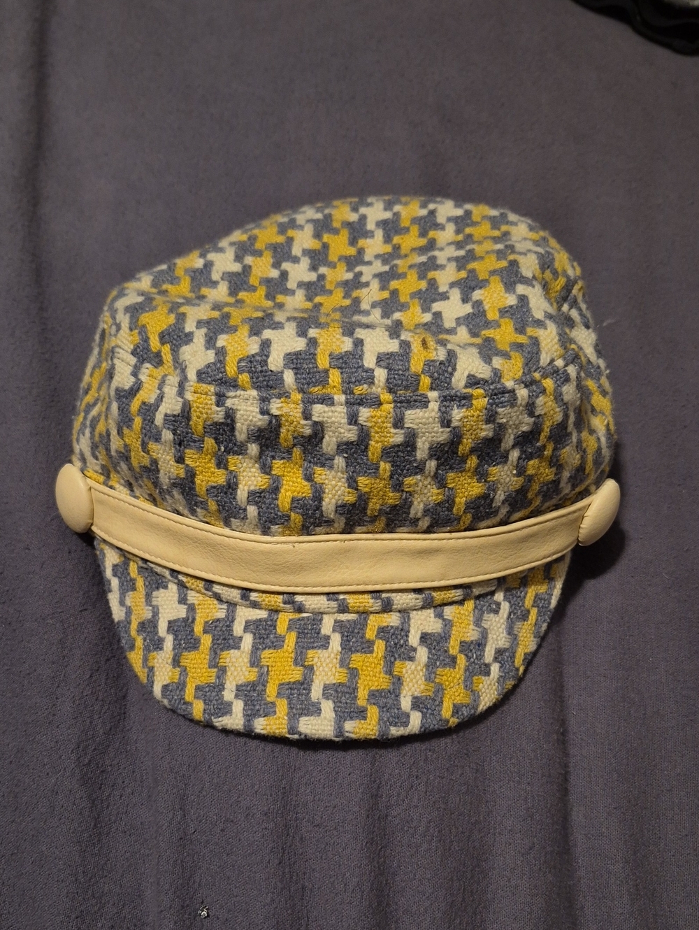 San Diego Hat Company Yellow, Gray & Cream Houndstooth Cadet